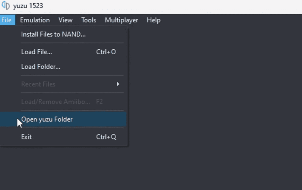 Open Yuzu Folder
